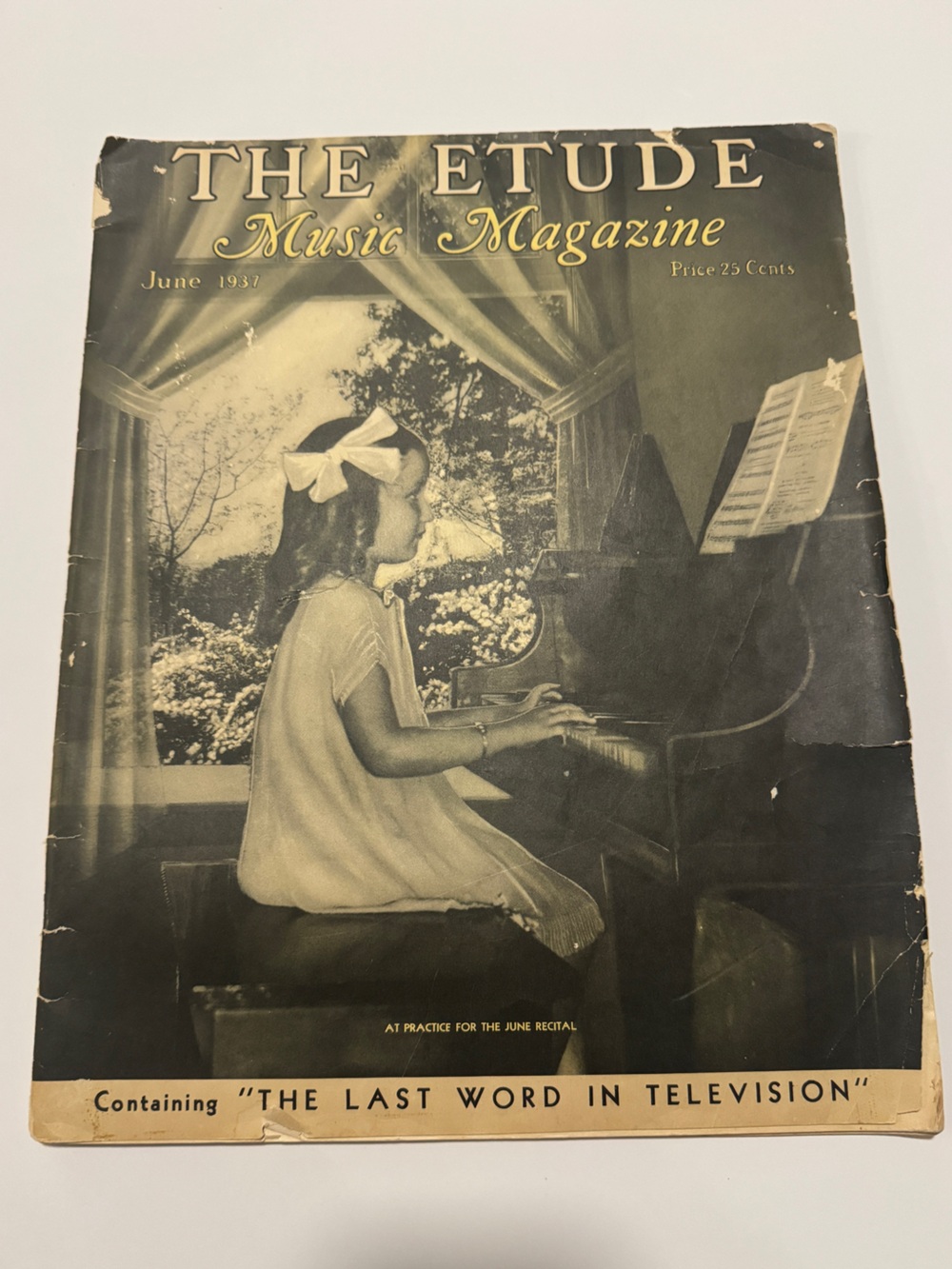 Vintage 1937 The Etude Music Magazine June Piano Television Article